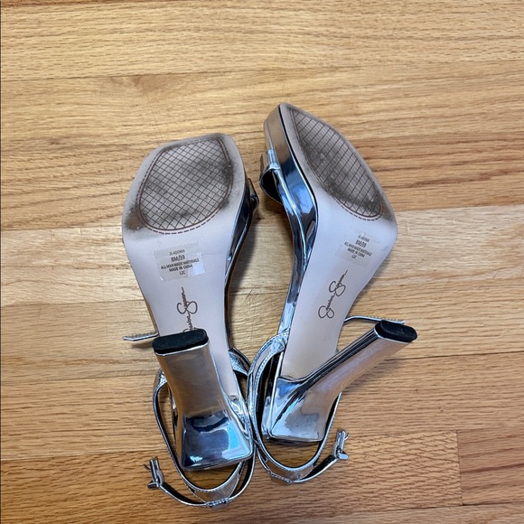 Jessica Simpson Silver Strappy Heels - Picture 3 of 3